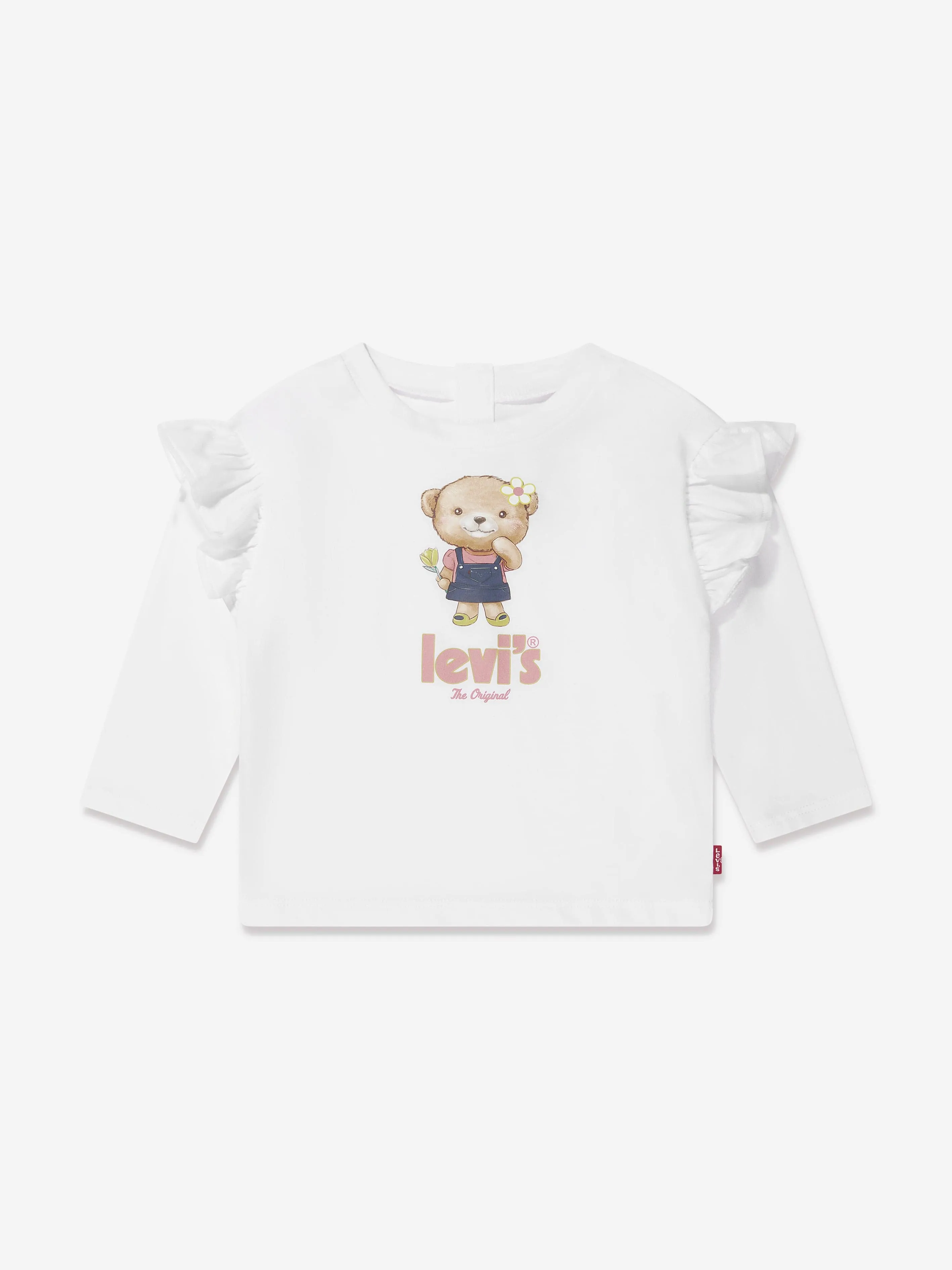 Levi's Wear Baby Girls Ruffle T-Shirt And Jeans Set in White