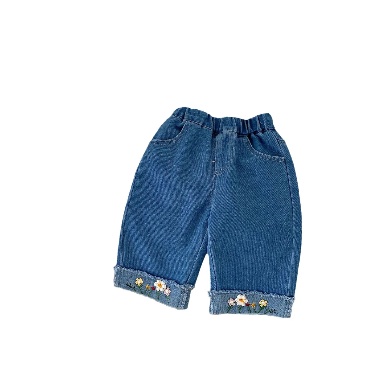 Little Girl Embroidered Jeans Denim Bottom Pants