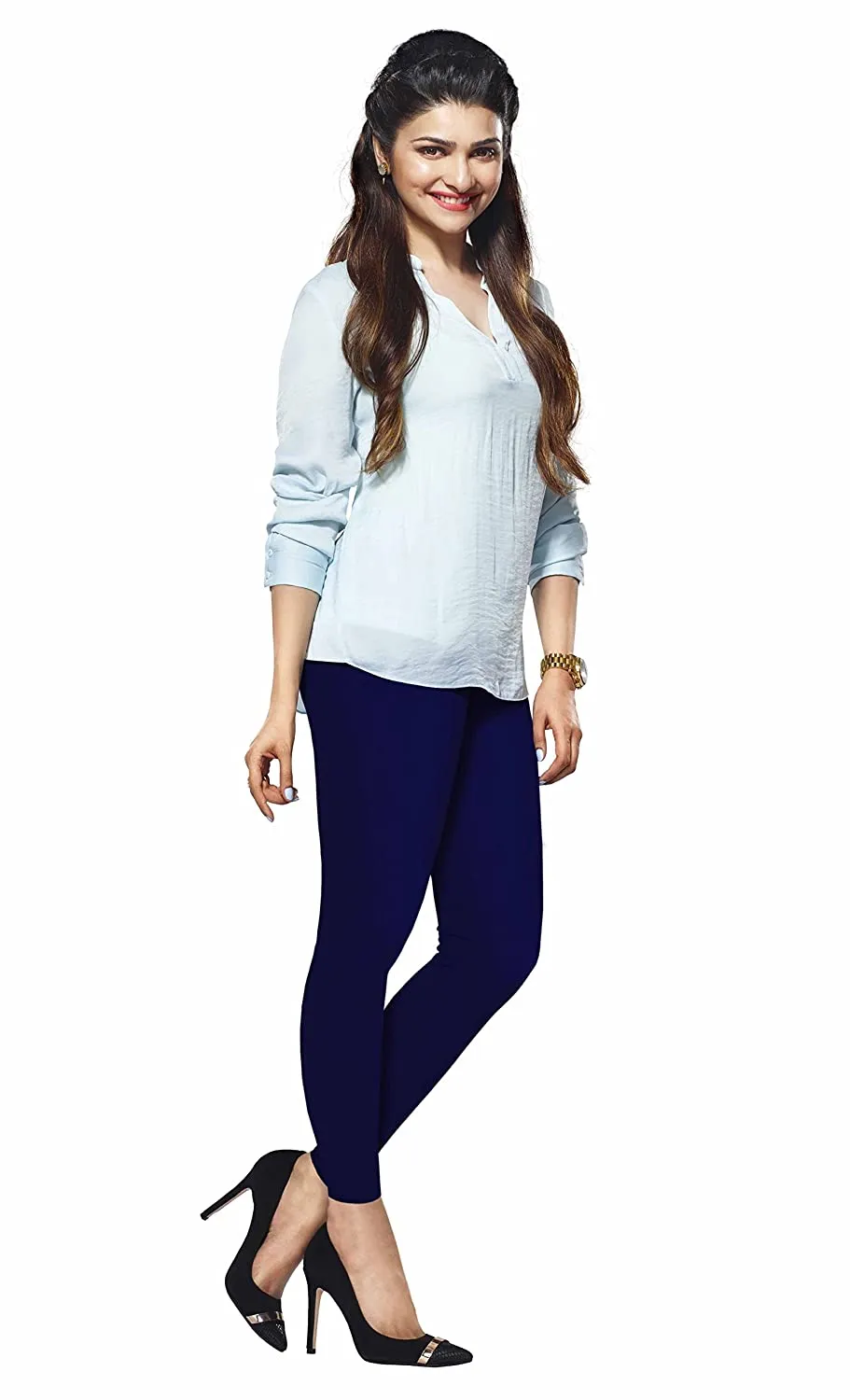 Lux Lyra Ankle Length Blue Leggings free Size for Woman