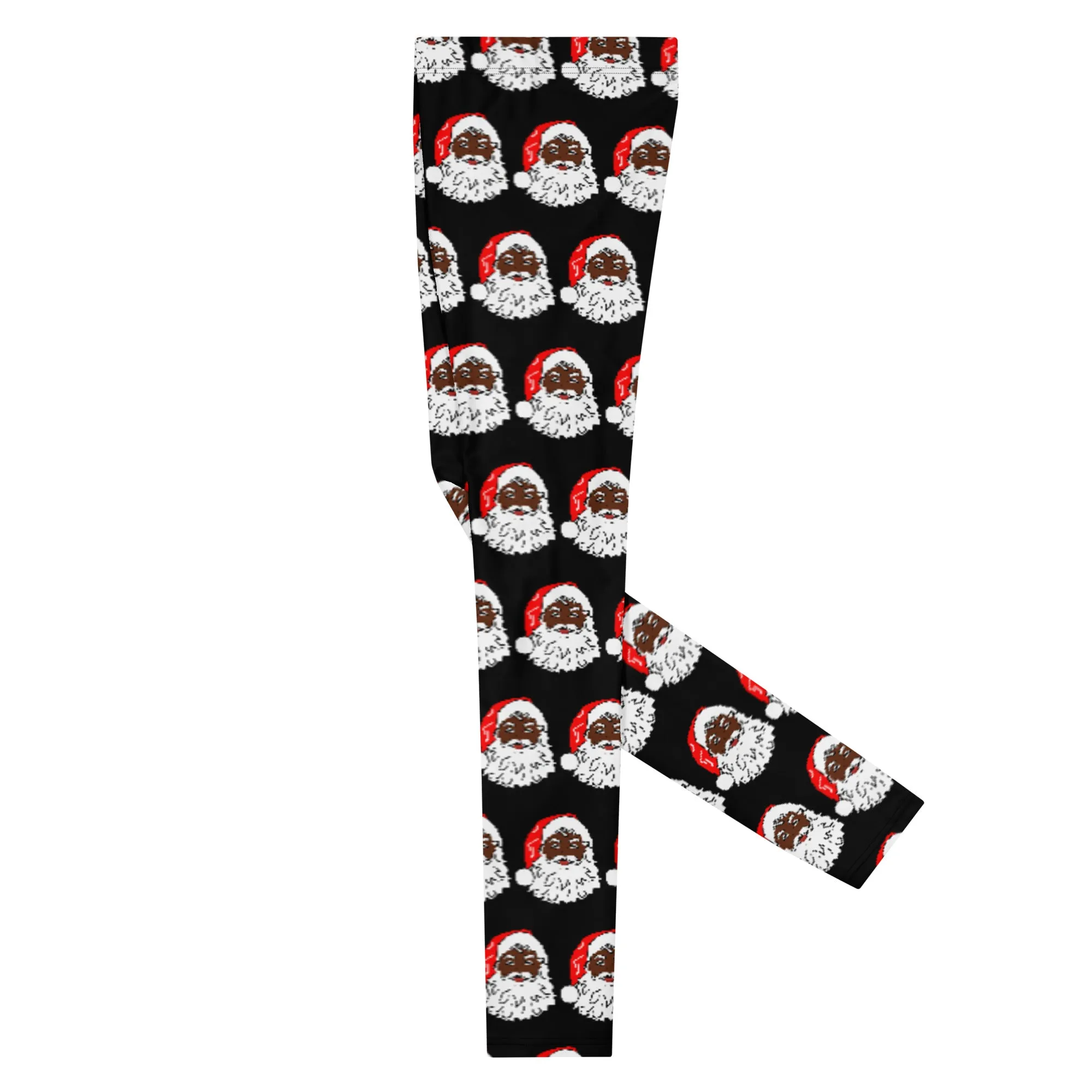 Men's Leggings African American Printed Santa