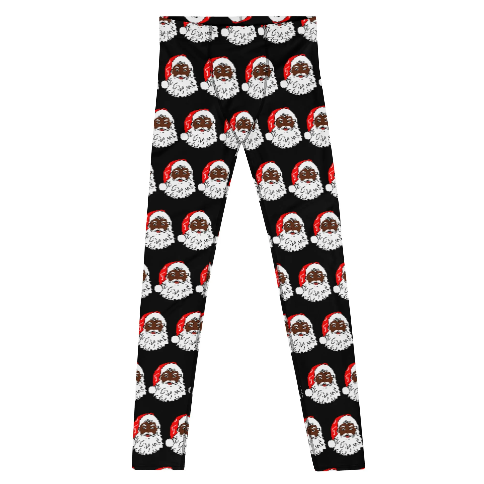 Men's Leggings African American Printed Santa