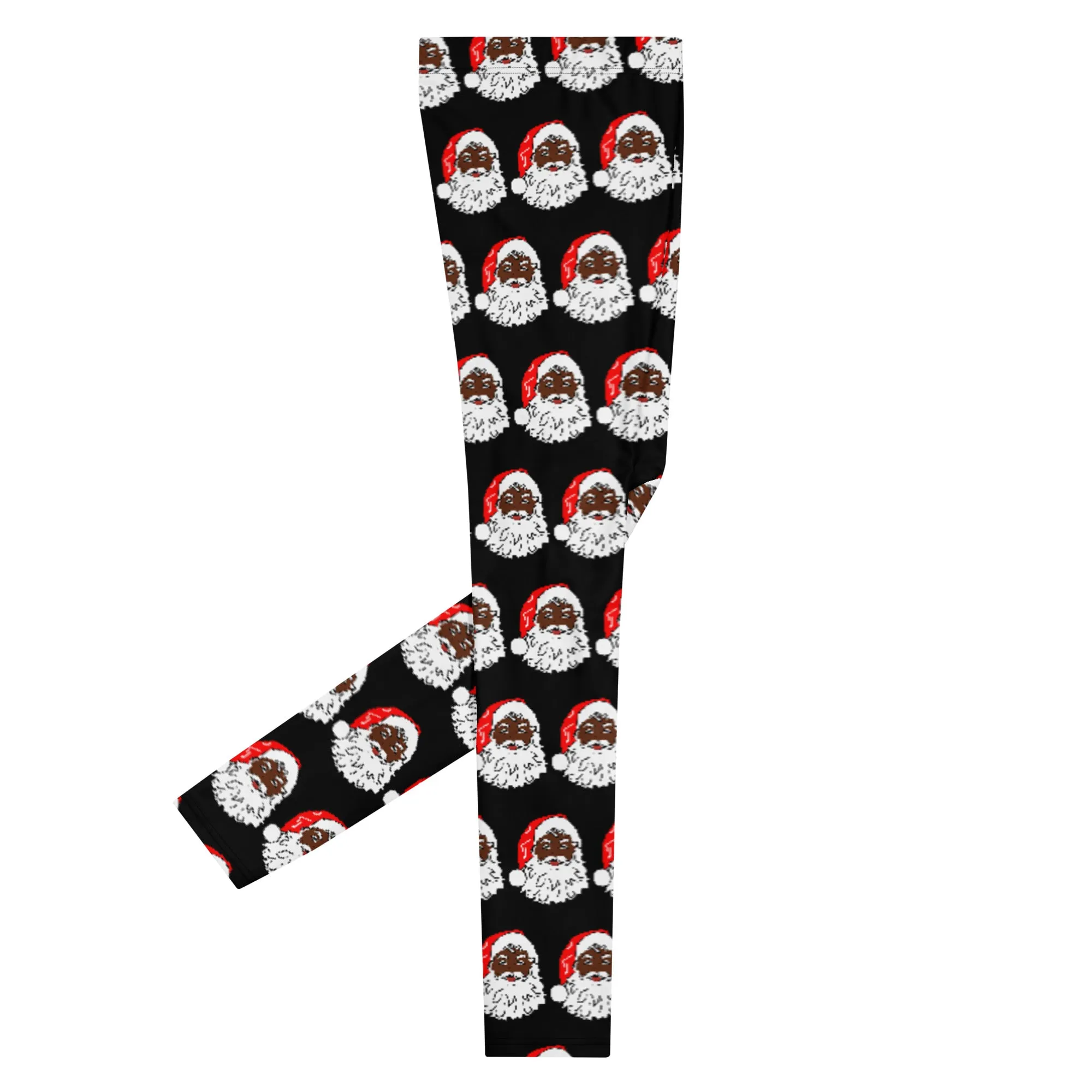 Men's Leggings African American Printed Santa