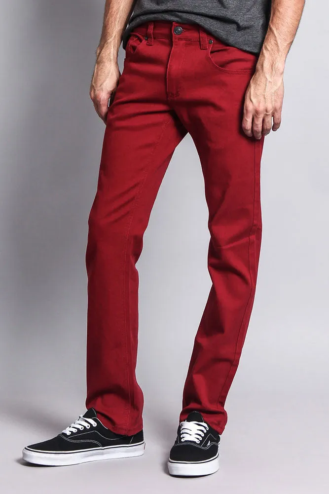 Men's Slim Fit Colored Jeans (Rust)