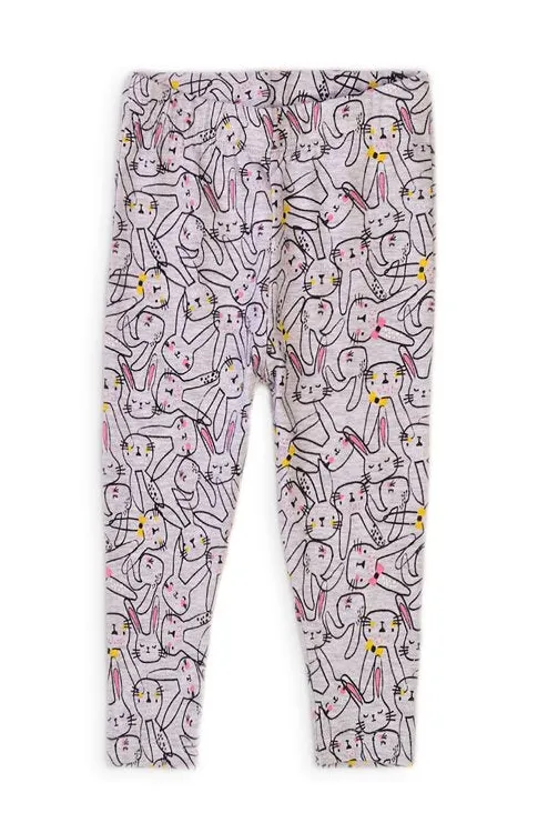 Minoti Girls Leggings Grey Bunny (9-24mths)