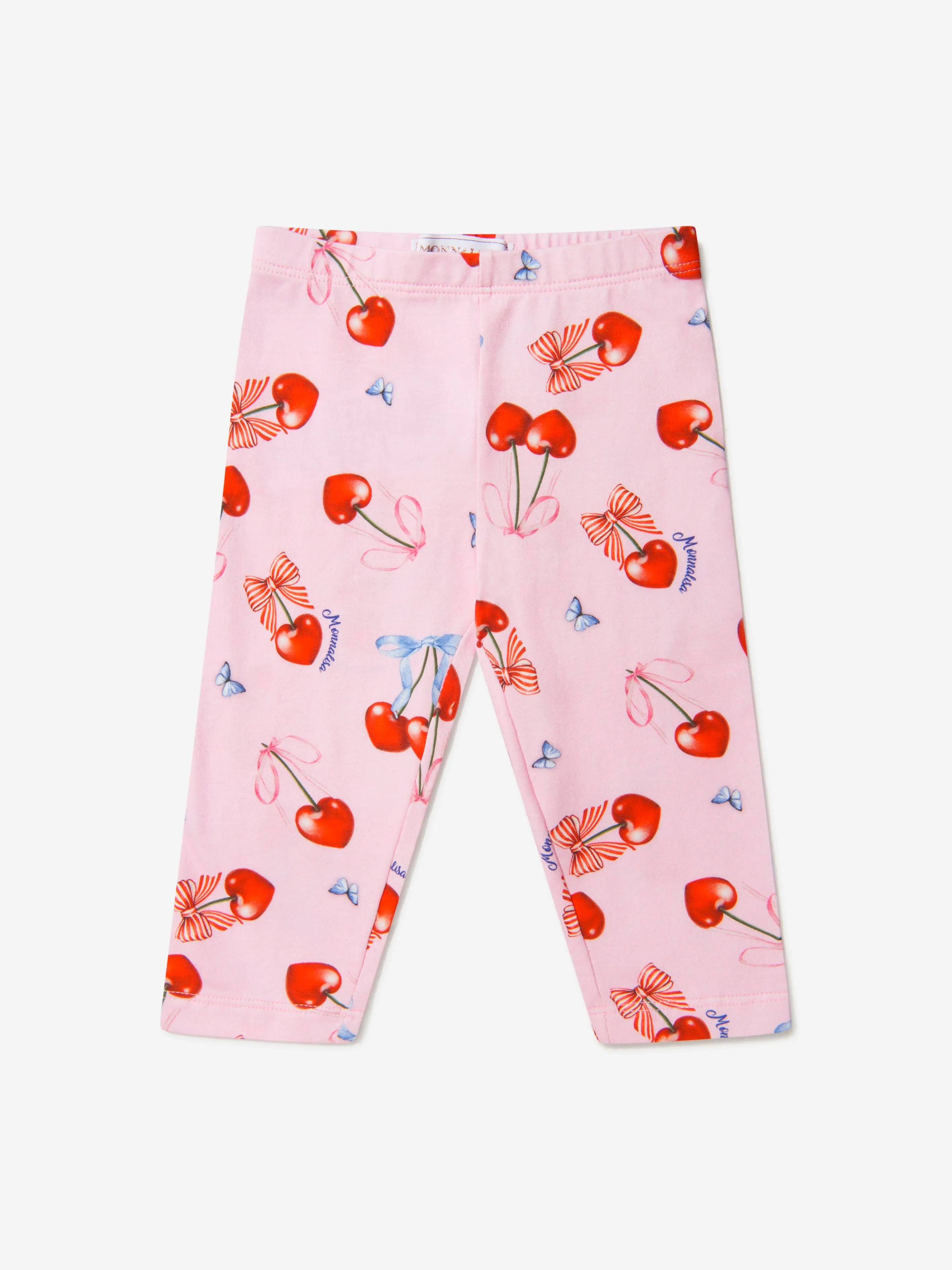 Monnalisa Baby Girls Cotton Cherry Print Leggings