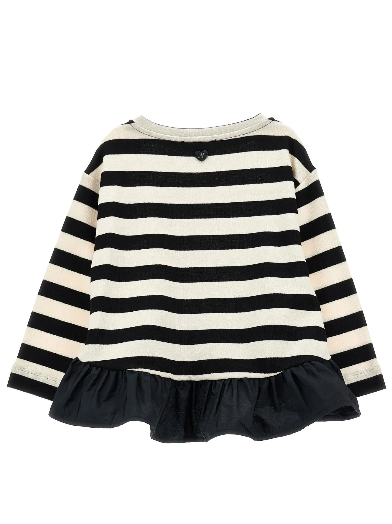 MONNALISA Girl's striped maxi T-shirt-11B6282217 Black & white