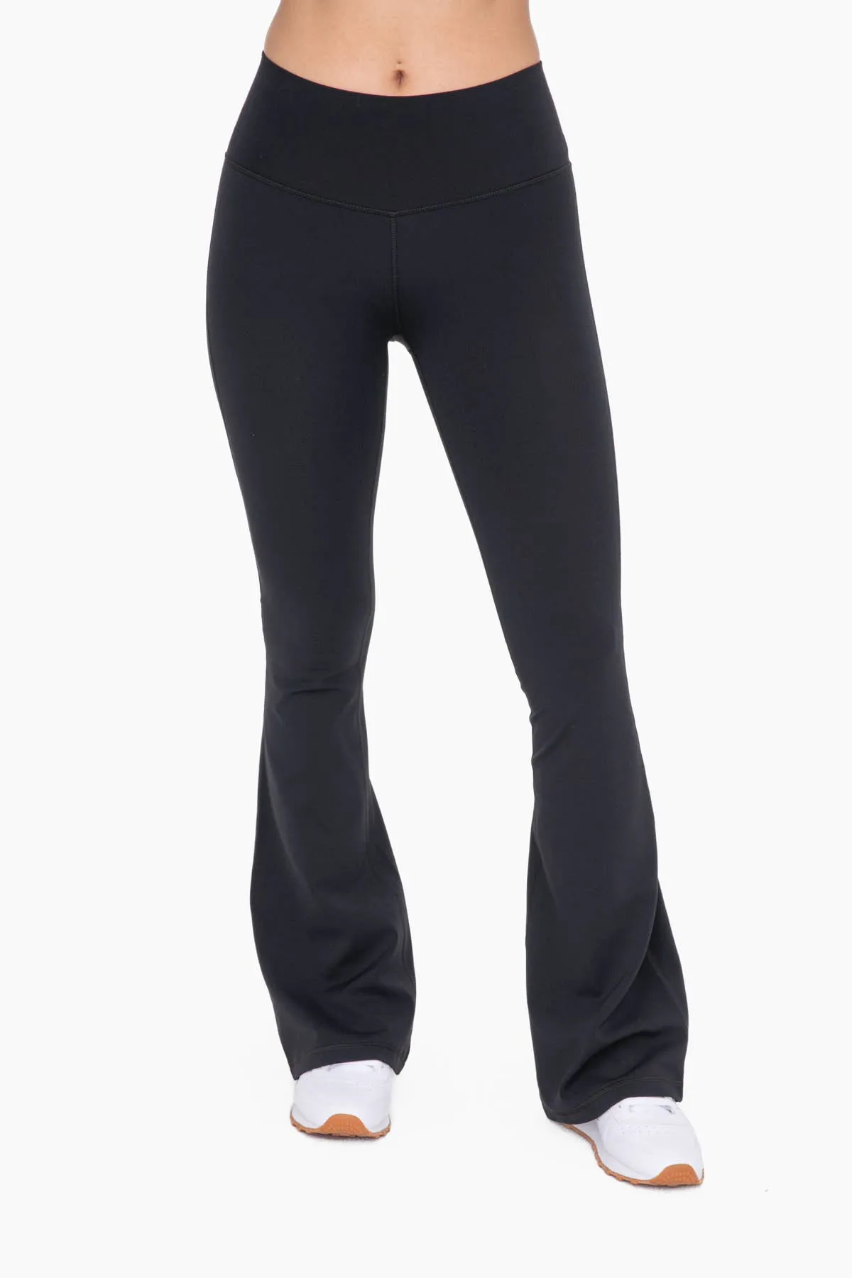 Mono B - BRONZE - Flared Fleece Leggings Women's - BLACK