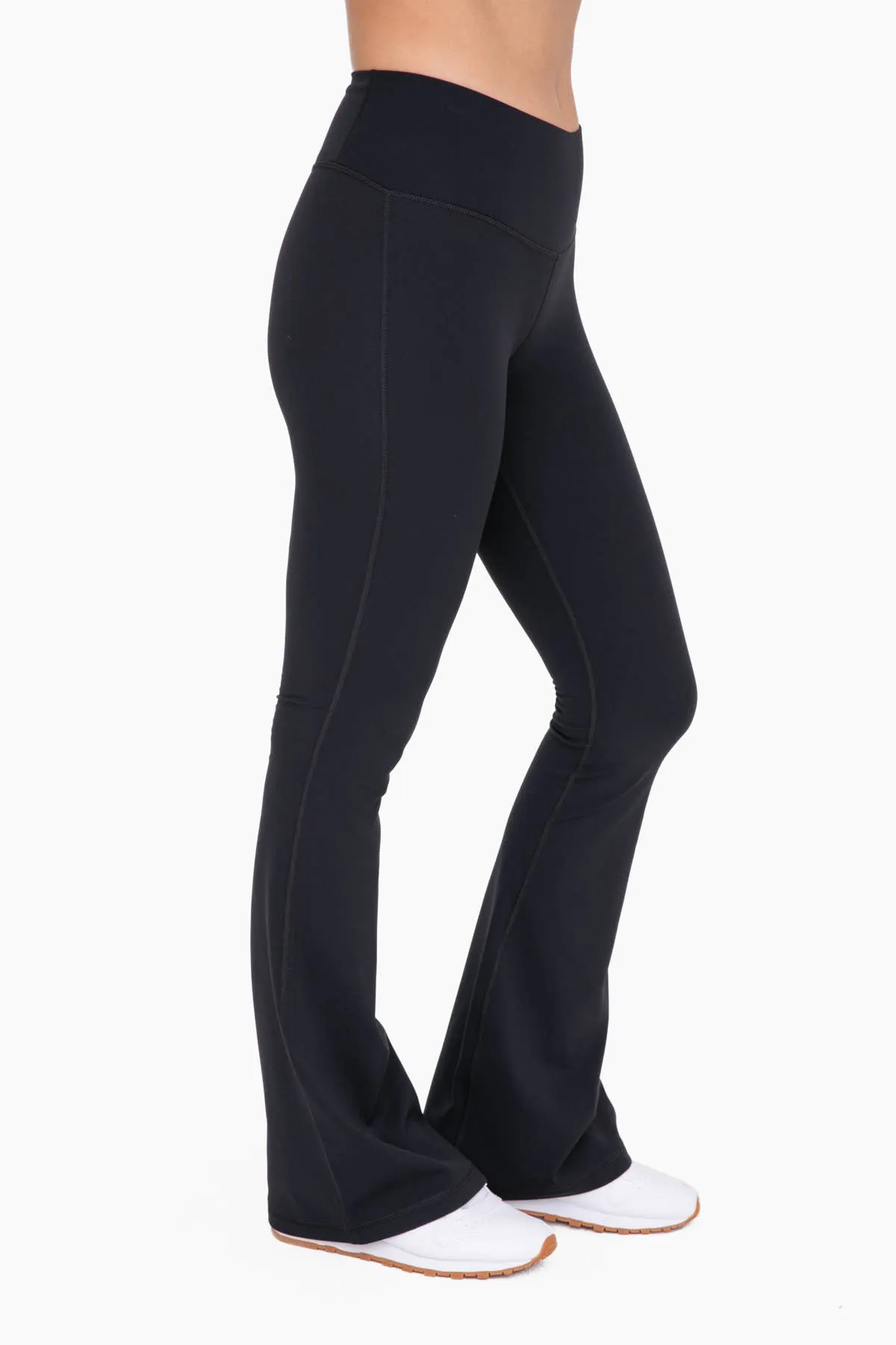 Mono B - BRONZE - Flared Fleece Leggings Women's - BLACK