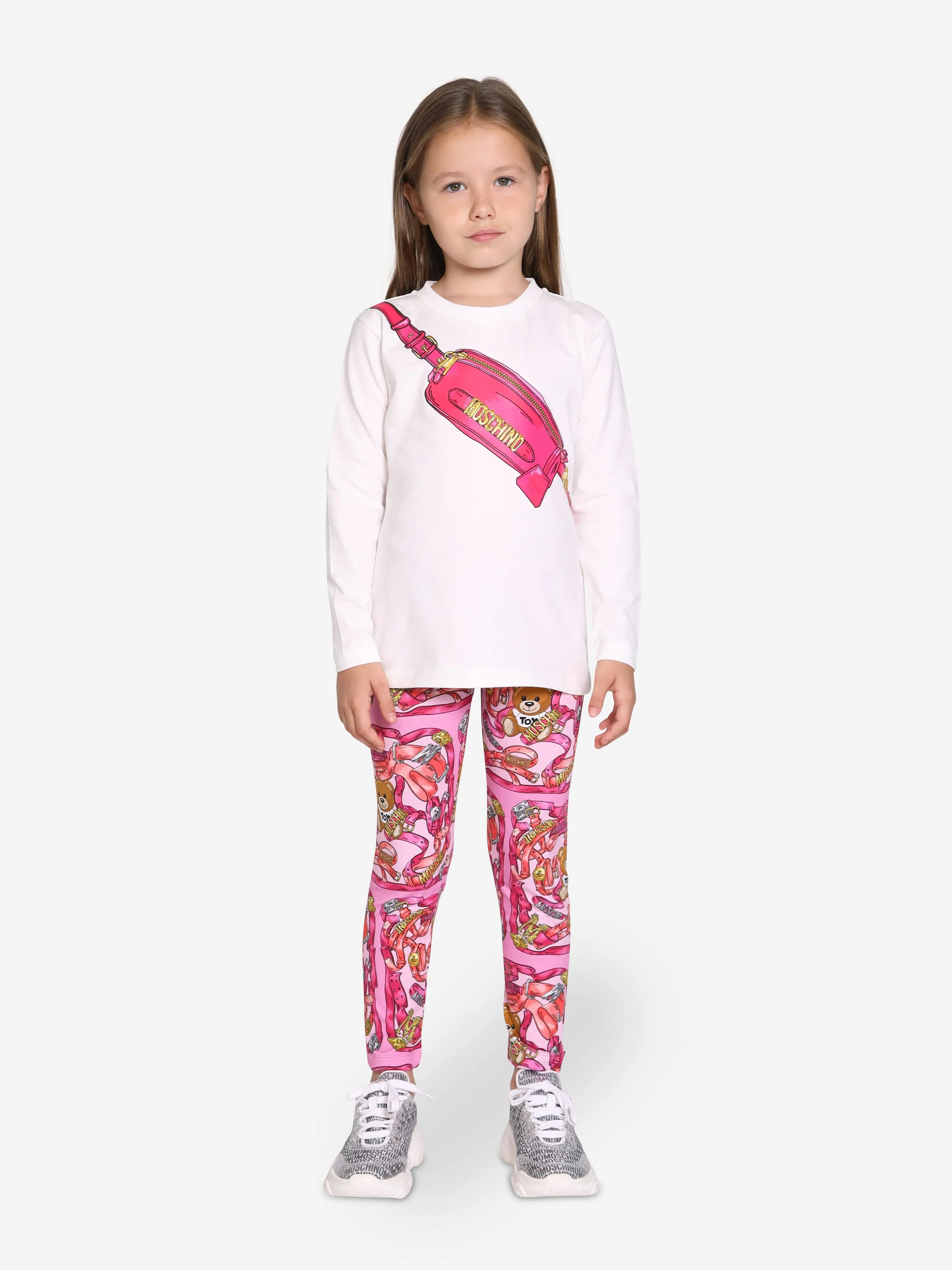 Moschino Girls T-Shirt And Leggings Set in Pink