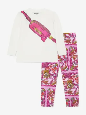 Moschino Girls T-Shirt And Leggings Set in Pink