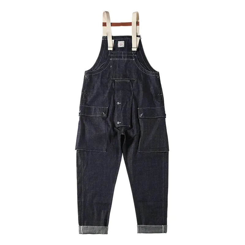 Naval Dungaree Army Vintage Style Denim Men Overalls - Loose Fit