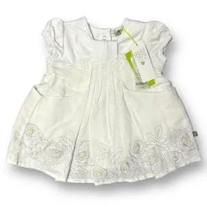 NEW! Girls Petit Lem Size 3 Months Ivory Short Sleeve Embroidered Dress