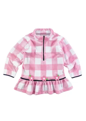 Plush Plaid Fleece Half Zip Top