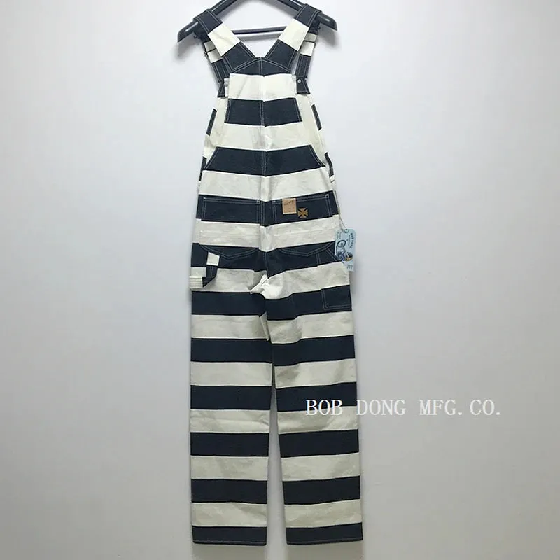 Prisoner Striped Overalls Vintage Men's Motorcycle Biker Racing Pants