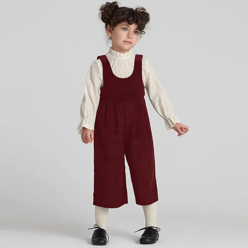 Retro Corduroy Wide-Leg Jumpsuit