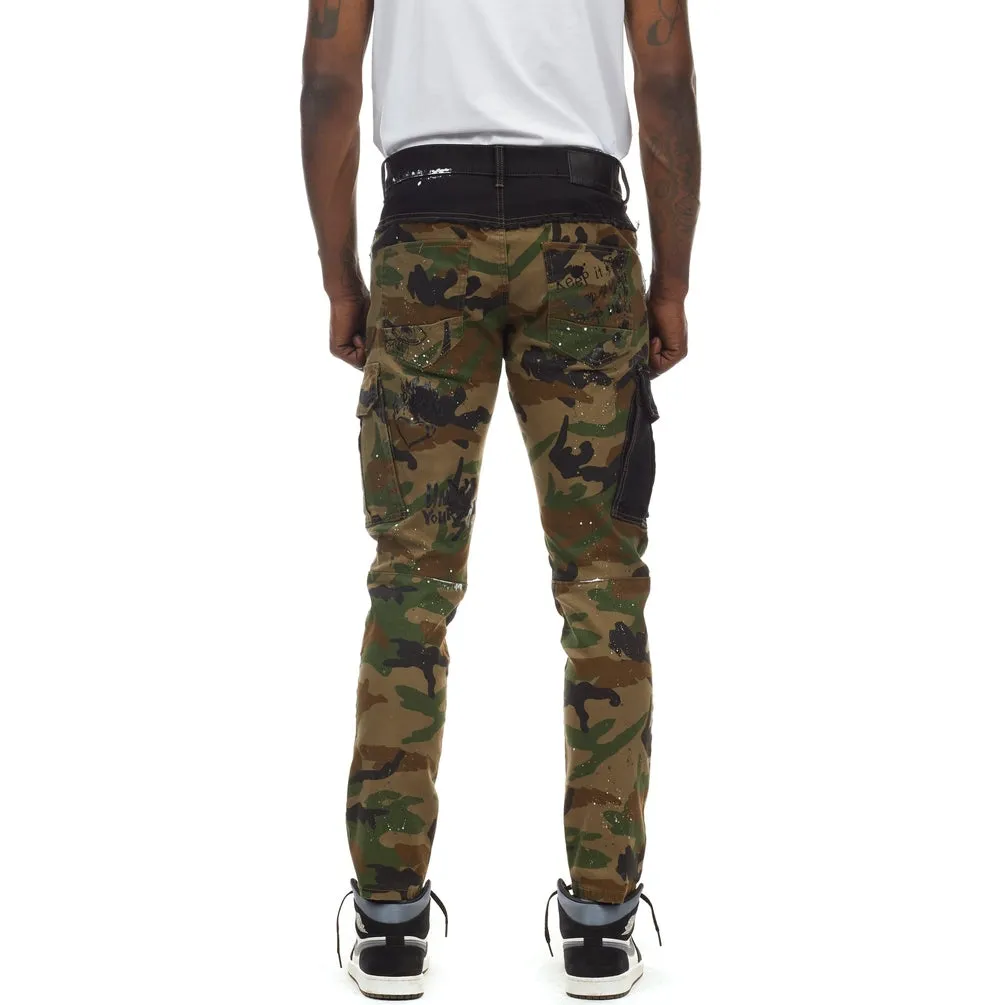 Slim Doodle Fashion Twill Pants - Wood Camo