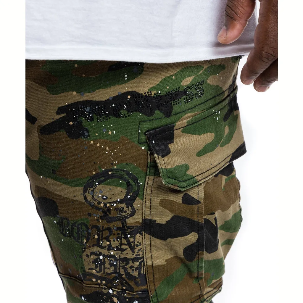 Slim Doodle Fashion Twill Pants - Wood Camo