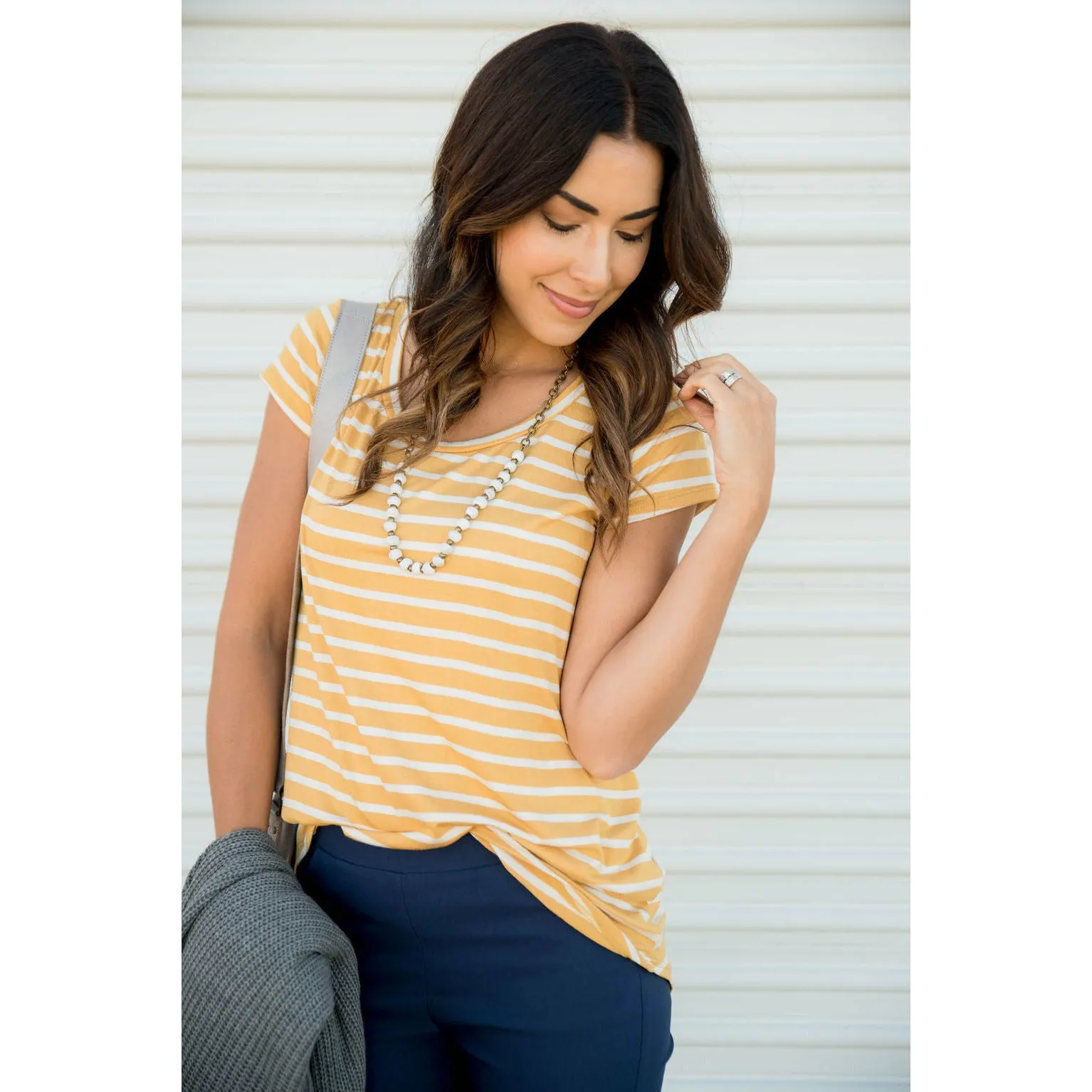 Striped Basic Short Sleeve Tee