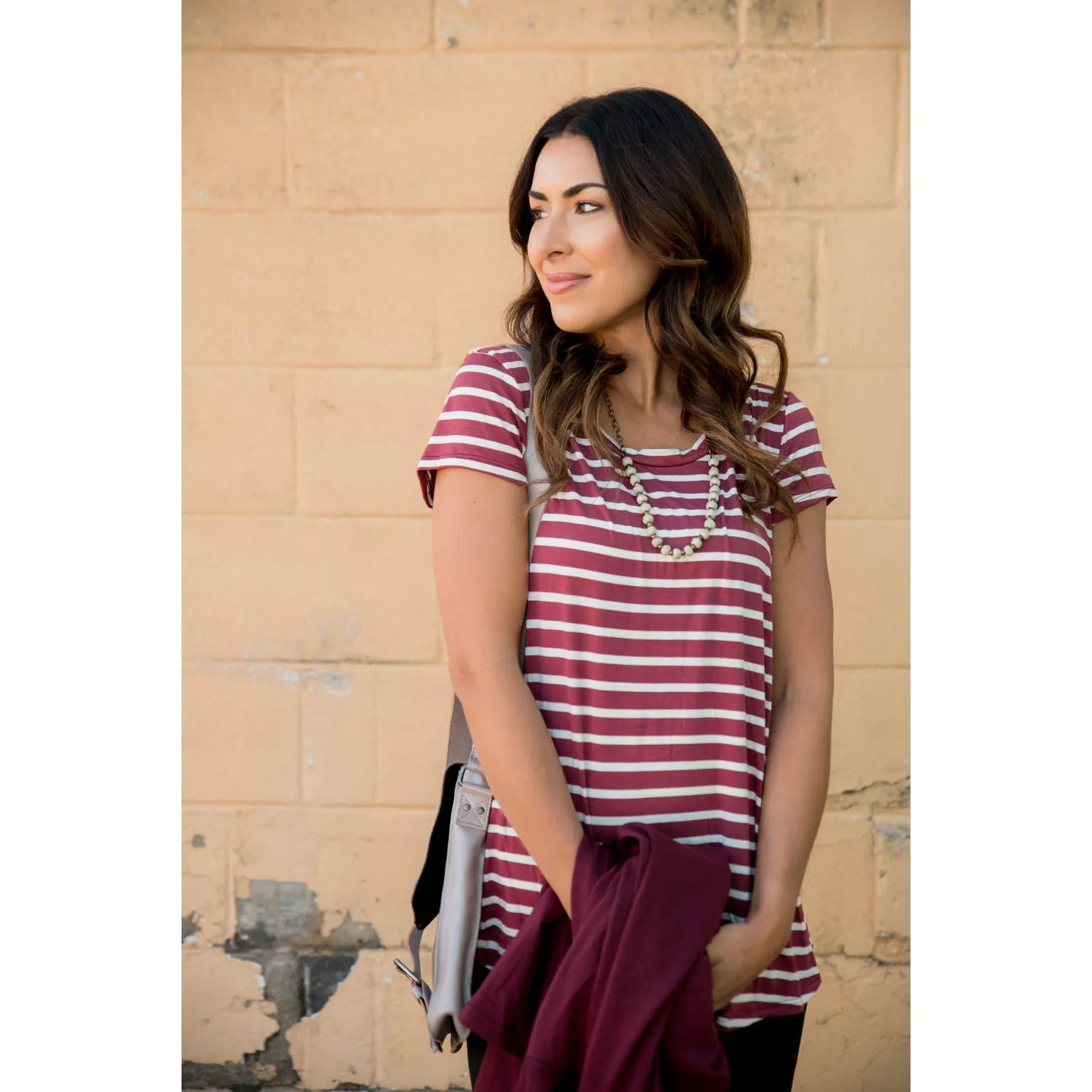 Striped Basic Short Sleeve Tee