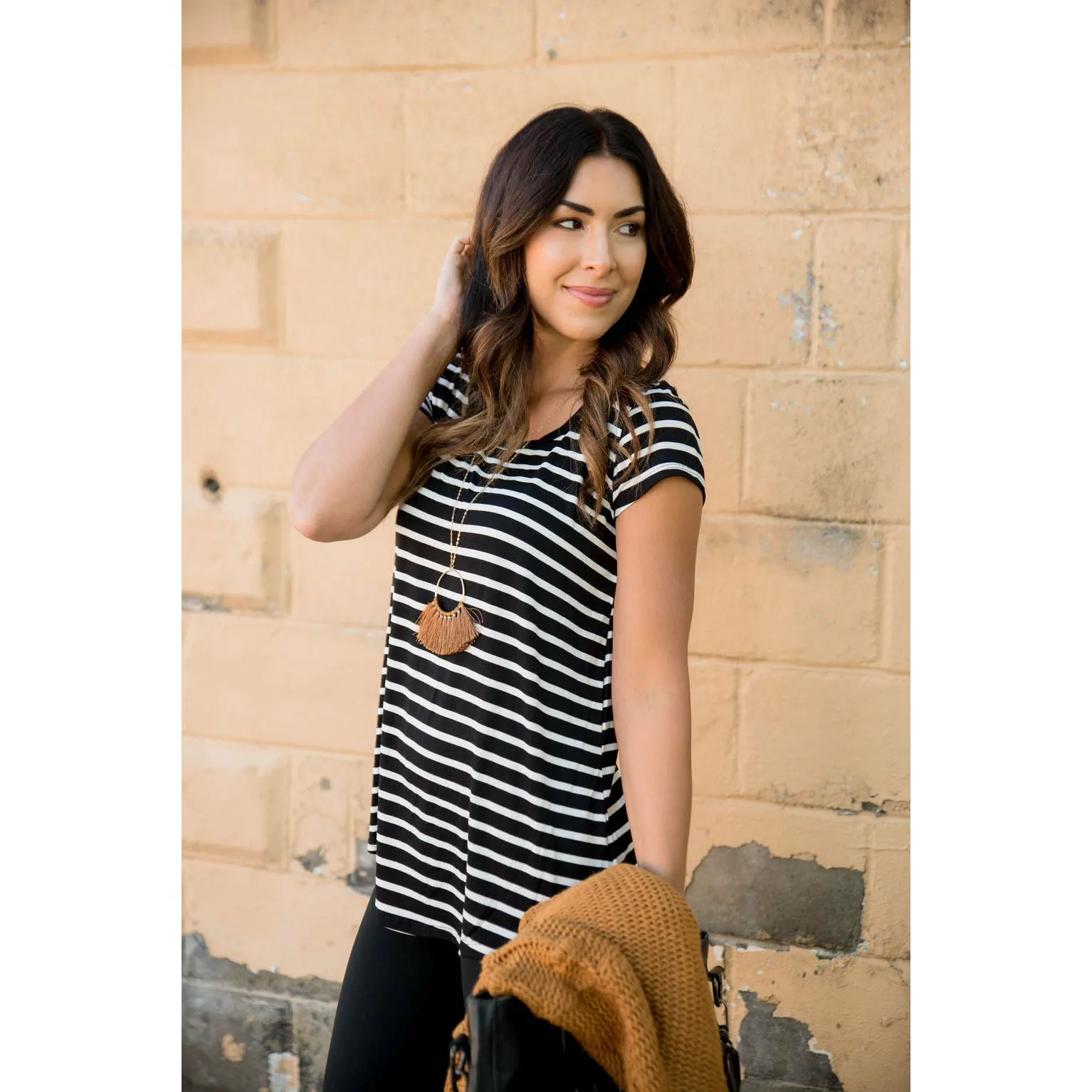 Striped Basic Short Sleeve Tee