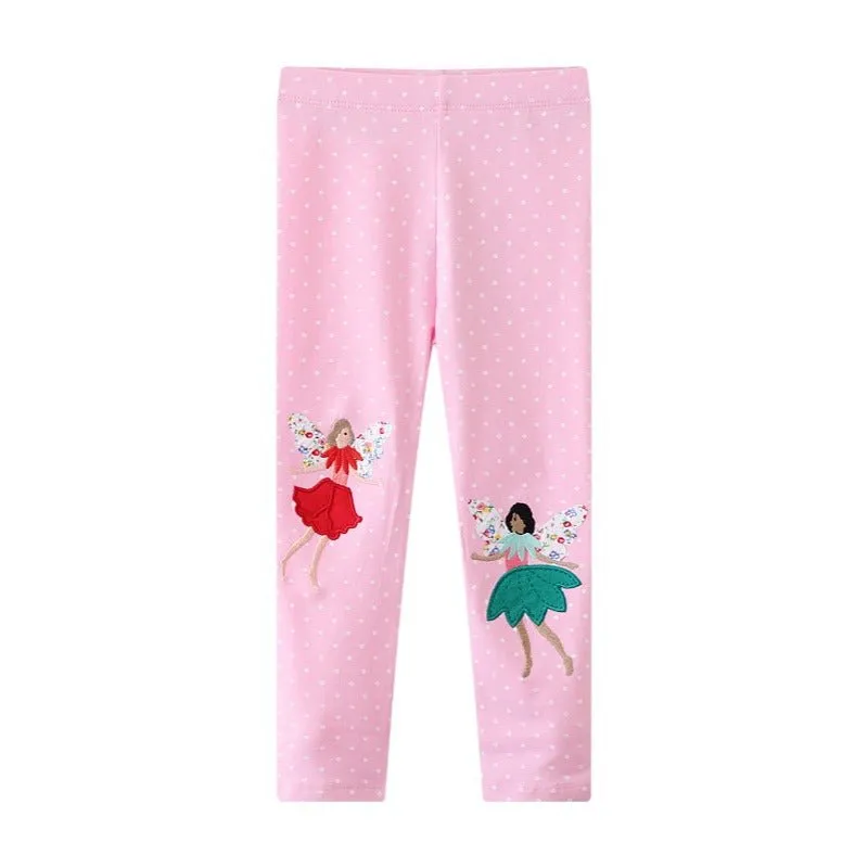 Toddler/Kid Girl's Pink Leggings with Cartoon Design