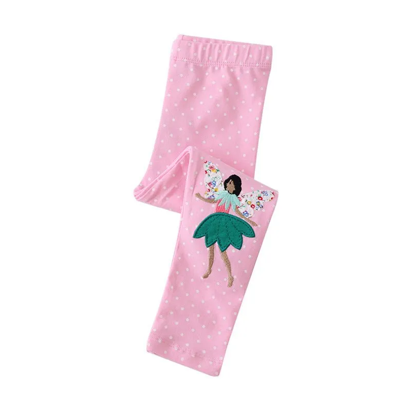 Toddler/Kid Girl's Pink Leggings with Cartoon Design