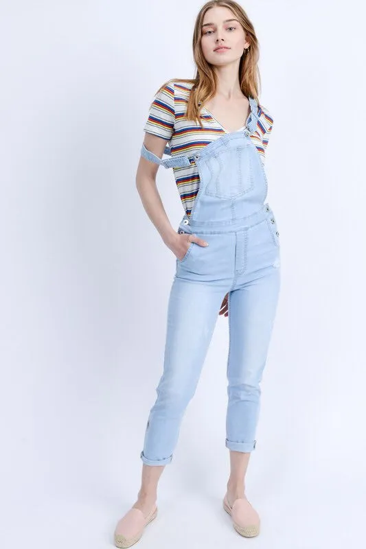 Victoria Skinny Denim Overalls